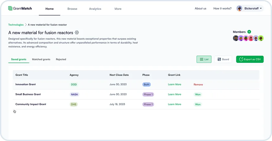 GrantMatch AI grant matching platform